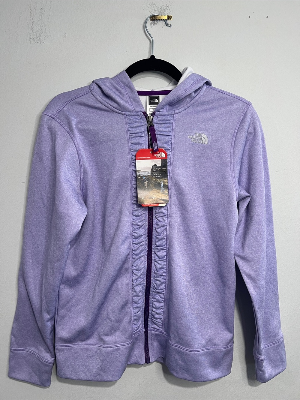 The North Face Girls' Lavender Full-Zip Hooded Jacket - Size XL Girls